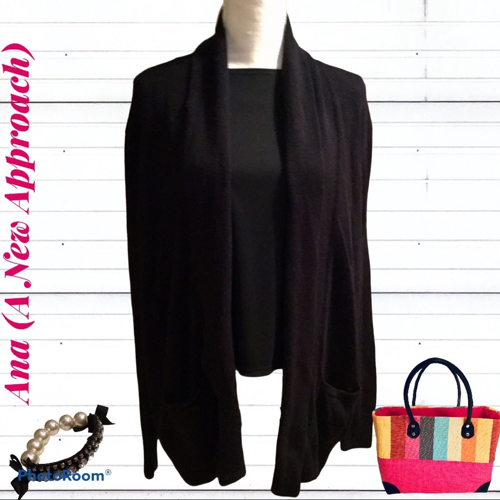 ANA (A New Approach) Black Long Sleeve Sweater - Picture 1 of 2